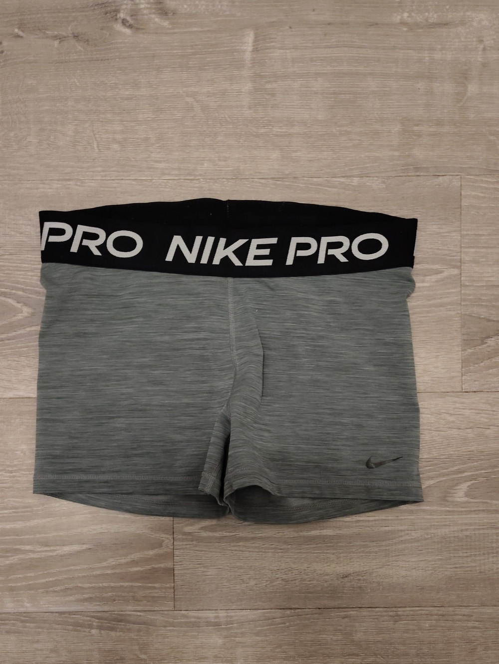 Nike Pro Grey Performance Shorts with Black Waistband